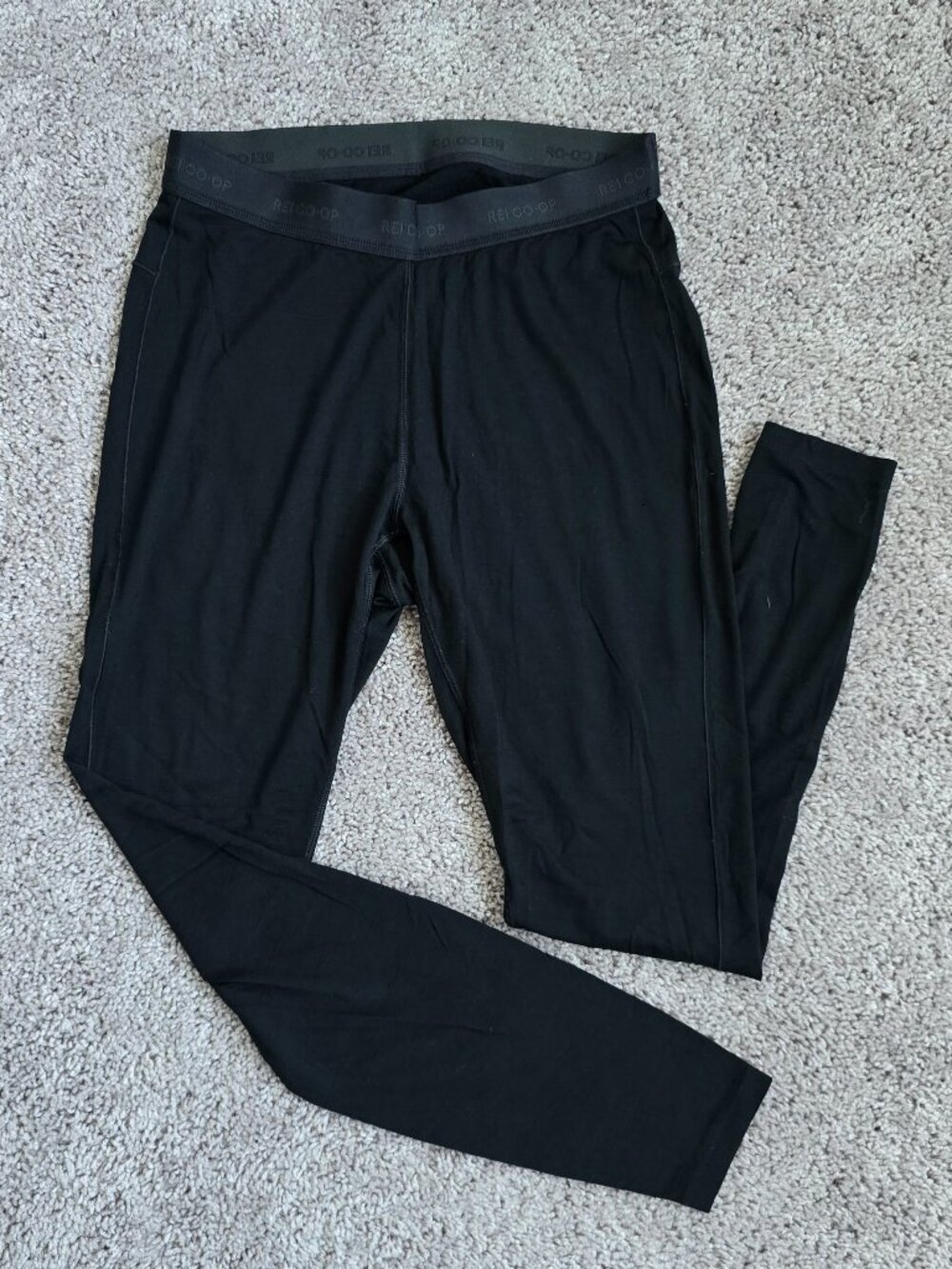 REI CO-OP Womens Merino 185 Base Layer Bottoms Black Wool Leggings M Medium